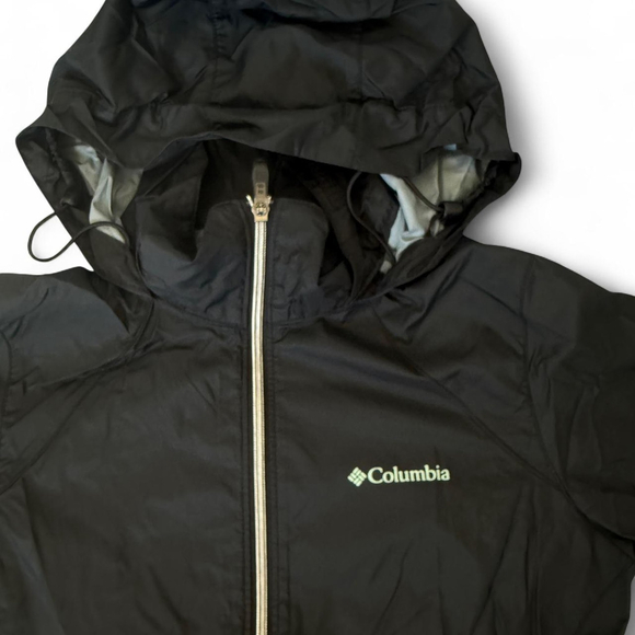 Black Columbia Sportswear Lightweight Switchback Hooded Windbreaker Jacket - Picture 5 of 7
